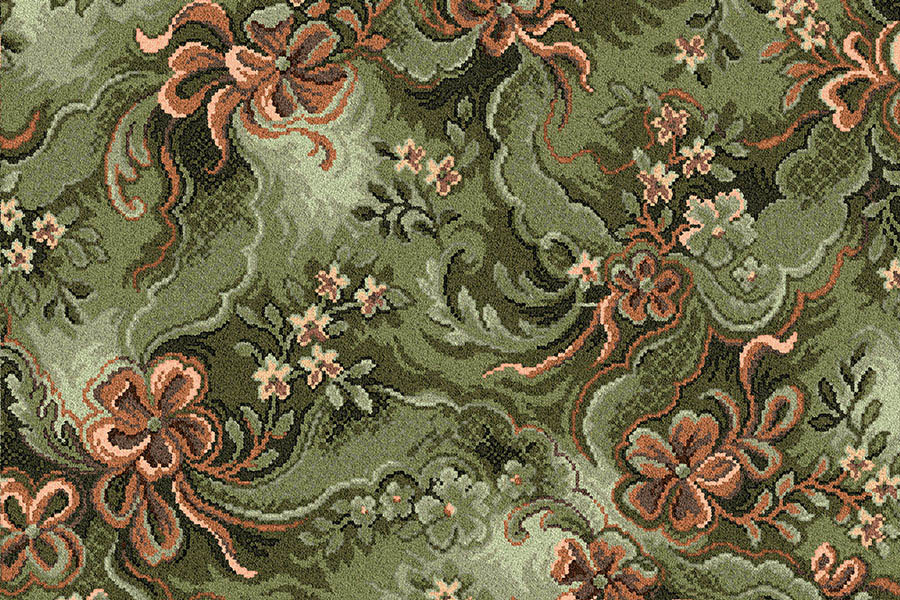 Ulster Carpets Glenavy Green Buttons & Bows 4/2353